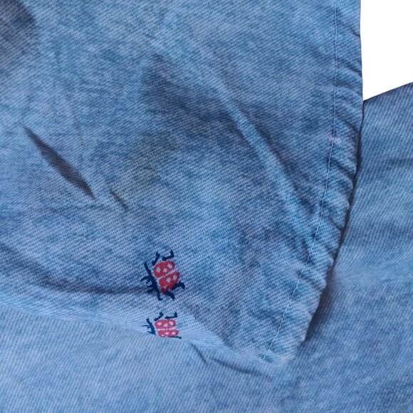 True Vintage Women's Medium Peasant Blouse 1970s Ladybug Handmade Pullover Moo - Picture 5 of 7